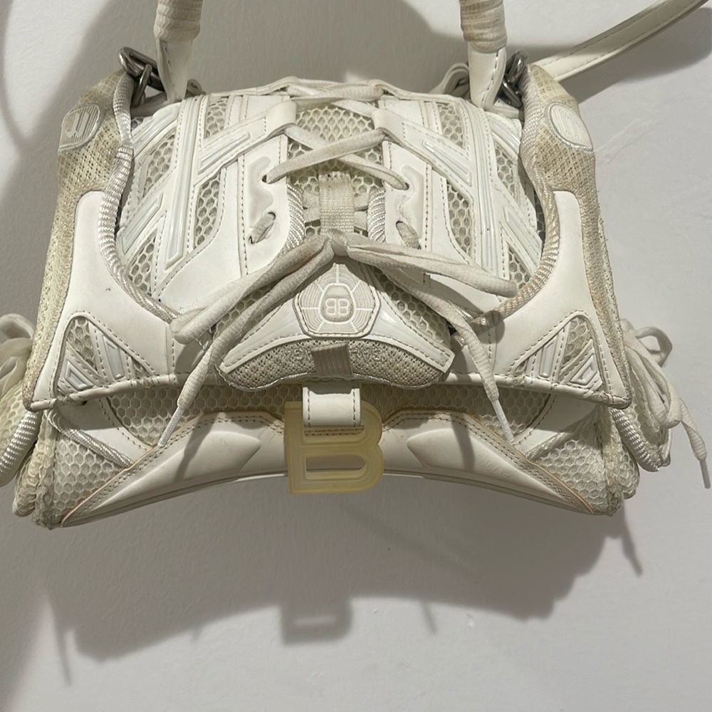 Balenciaga Ivory Mesh Shoulder Bag